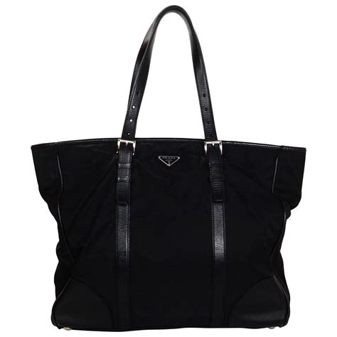 bags tote prada black|prada nylon tote bag sale.